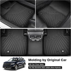 Powerty Floor Mats for 2021-2025 2026 Kia Sorento (Non-Hybrid) Accessories All Weather Floor Liner 3D TPE 1st & 2nd Row Floor Mat Heavy-Duty Floor Liners