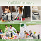 Reusable Grocery Bags Heavy Duty Shopping Bags Foldable Large Tote Bags with Long Handles & Hard Bottom