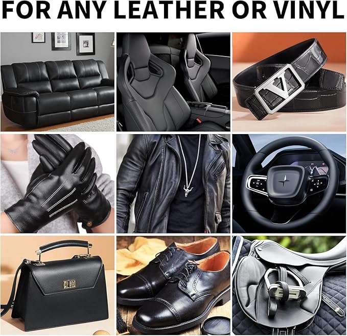 SHADAIWUYU 8.5oz Leather Recoloring Balm with 100ml Mink Oil,Black Leather Repair kit for Furniture and Car Interior,Leather 