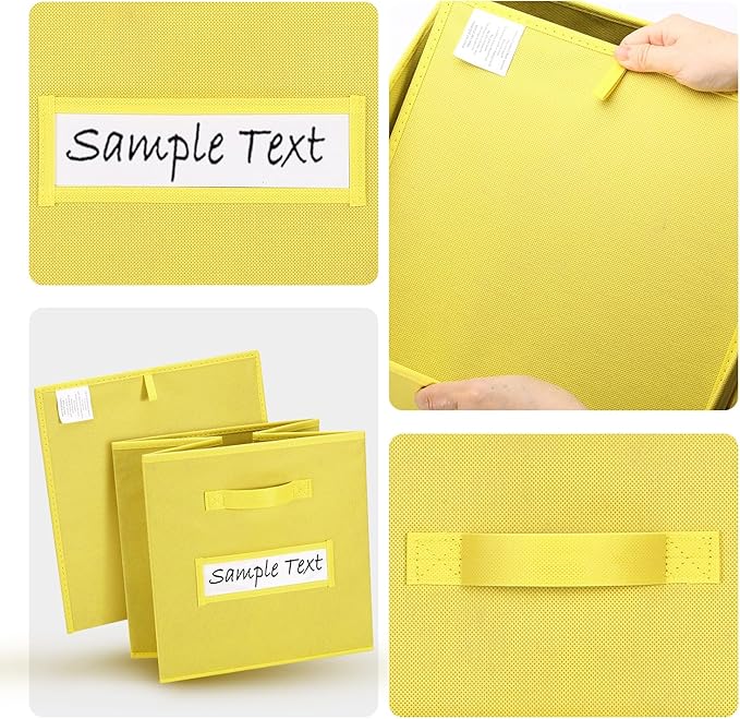 artsdi 13x13 storage cube bins (Set of 10) Foldable Fabric storage cubes with 10 Labels Window Cards & a Pen,13 inch cube sto