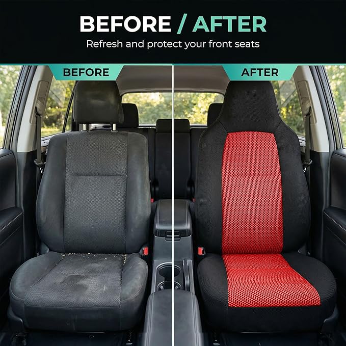 FH Group Automotive Front Car Seat Covers for SUV, Trucks, Sedan and More - Universal Fit Front High Back Design Interior Acc