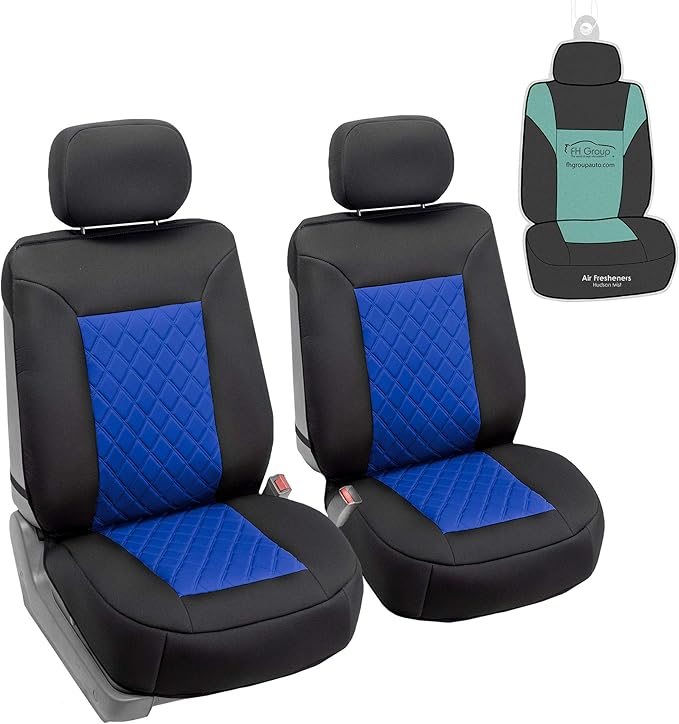 FH Group Car Seat Cover - Universal Fit Blue-Black Neosupreme, 2 Pack Seat Covers for Cars Trucks SUV, Waterproof, Protects A