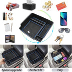 SKTU for 2022-2024 2025 2026 Kia Carnival Center Console Organizer 2022-2024 2025 2026 Carnival Accessories Insert ABS Materials Tray 2024 2025 2026 Carnival Console Tray with Coin and USB Hole (Blue)