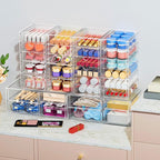 Makeup Organizer Storage With 30 Drawers, 6 Pcs Desktop Office Supplies, Desk Organizers, Clear Accessories, Dustproof Drawer