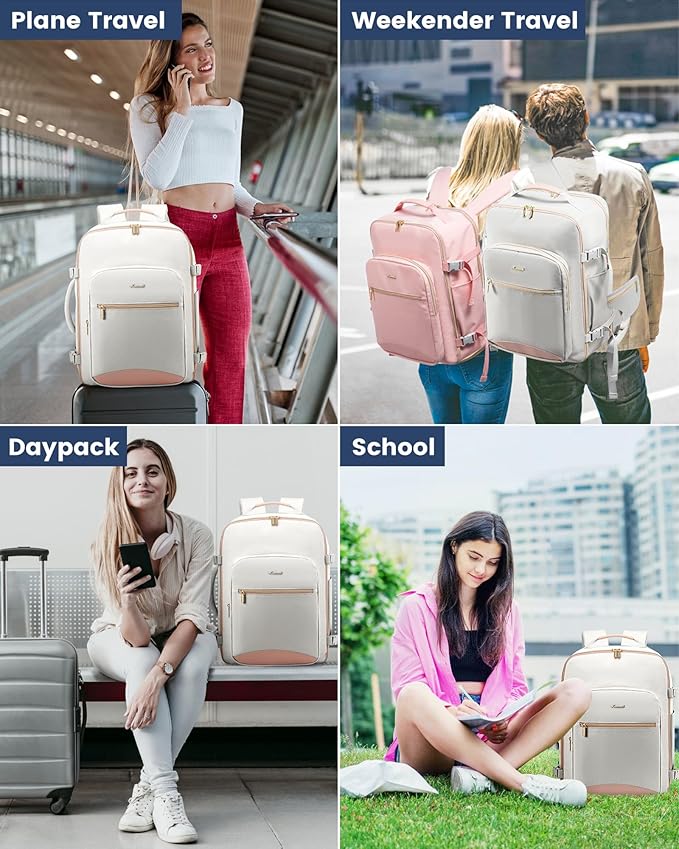LOVEVOOK Travel Backpack for Women with Waist Strap,40L Cute Carry on Backpack Travels Essentials Personal Item Backpack for 