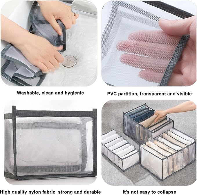 5PCS Wardrobe Clothes Organizer - Foldable Closet Drawer Organizer for Clothes, Portable Closet Organizers and Storage Bins, 
