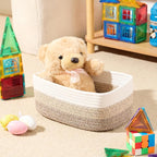 MiniArk Small Storage Baskets for Organizing | Closet Organizer Bins | Shelf Toy Basket | Woven Rope Baskets | Cube Decorativ
