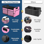 Femuar Car Trunk Organizer,Car Storage Organizer with 72L Large Capacity Waterproof Collapsible and 11 Pockets,Trunk Organizer