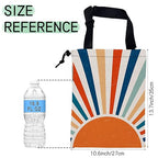 Retro Sunburst Car Garbage Bag,Colourful Sunrise Waterproof Small Car Trash Bag Hanging Back of Seat,Drawstring Hanging Car Trash Bag with Adjustable Buckle for Car Accessories
