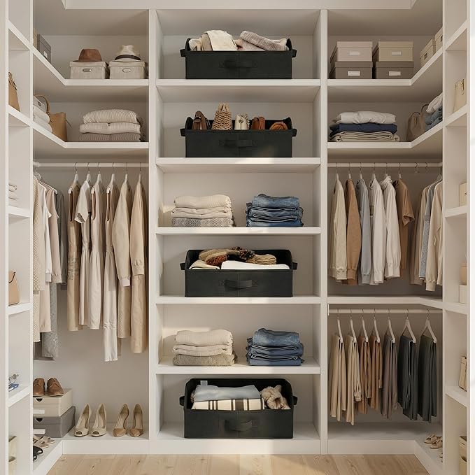GRANNY SAYS Purse Organizer for Closet, Trapezoid Storage Bins, Closet Organizers and Storage, Decorative Storage Baskets for