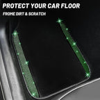 NBTEPEM Bling Car Floor Mats Full Set, Universal Fit Most Cars,SUV, Trucks, 4 pcs Sparkle Glitter Diamond Carpet for Women Girls with Anti-Slip Pad (Green Diamond)