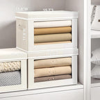 Homsorout Storage Bins with Lids, 3 Pack Large Storage Cubes with Window, Closet Bins with Lids & Handles, Fabric Box for Org