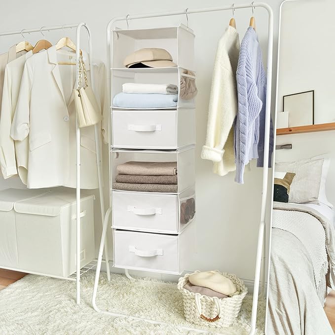 GRANNY SAYS 6-Shelf Hanging Organizer for Closet, Separable to 2 Pack 3-Shelf Hanging Shelves, Organization and Storage with 