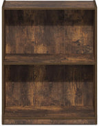 Furinno Gruen Book Shelf, 2-Tier Small Bookshelf, Bookcase with Open Shelf, 9.3 x 21.8 x 27, for Organization and Storage, fo