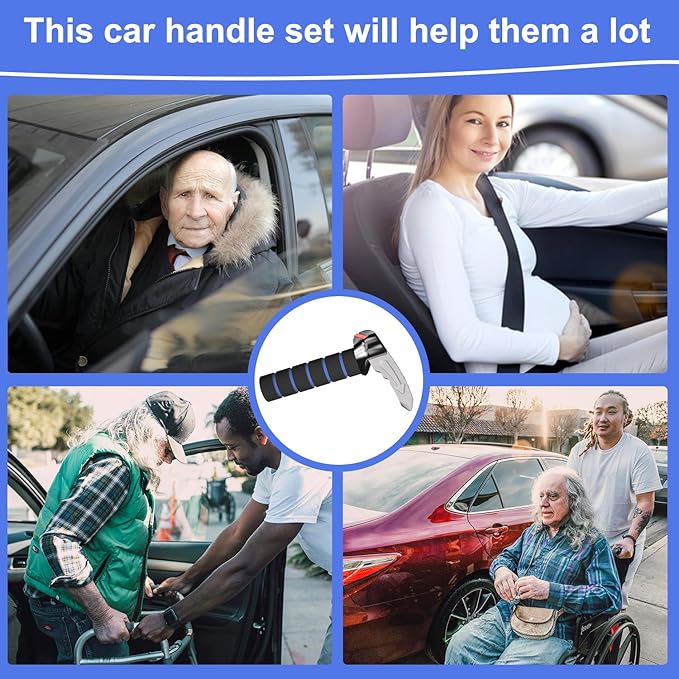 2 Packs 3 in 1 Car Handle Assist,Car Door Handle for Elderly,Support Handle Multifunction Door Latch for Seniors and Handicap