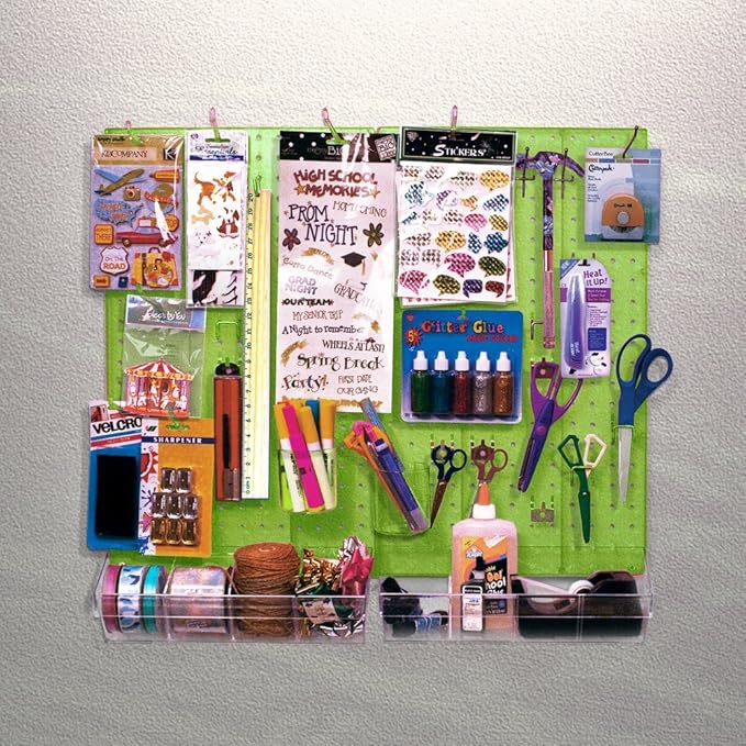 Azar Displays 900945-GRE The DIY Multi-purpose 70-piece Pegboard Wall Organizer Kit with Two Panels and Accessory Assortment,