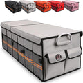 Big Car Trunk Organizer, Cargo Organizer SUV Trunk Storage Non Slip Bottom Waterproof Collapsible Durable Multi Compartments-(