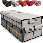 Big Car Trunk Organizer, Cargo Organizer SUV Trunk Storage Non Slip Bottom Waterproof Collapsible Durable Multi Compartments-(