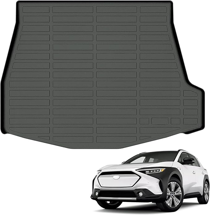 All Weather Cargo Mat Fit for Subaru Solterra 2026-2023 & Toyota BZ4X 2023-2025 & 2026 BZ(Not Woodland) TPE Rubber Cargo Liner Solterra Accessories All Season Guard Odorless Anti-Slip Black