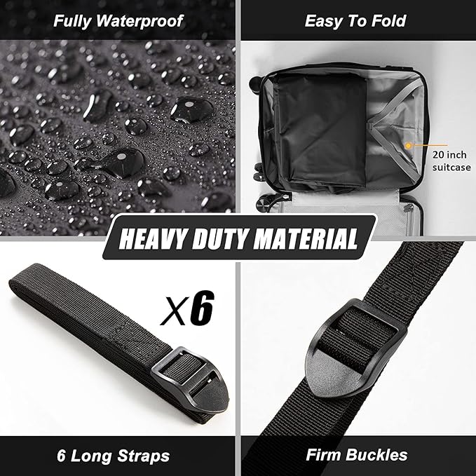 CZC AUTO Hitch Cargo Carrier Bag, 20 cu. ft Waterproof/Rainproof/Weatherproof Cargo Traveling Bag for Car Truck SUV Vans' Hitch Tray and Hitch Basket, Safe Steady Durable Soft, Black-Orange