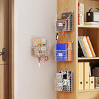 Yuzehuaza Wall File Organizer Metal Hanging File Organizer,Wall Mount File Holder, Magazine Rack and Mail Holder with Hooks f