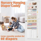 TAHAVICE 5-Tier Over The Door Organizer with 10 Mesh Pockets | Large Capacity Hanging Closet Storage for Baby Diapers, Toys, 