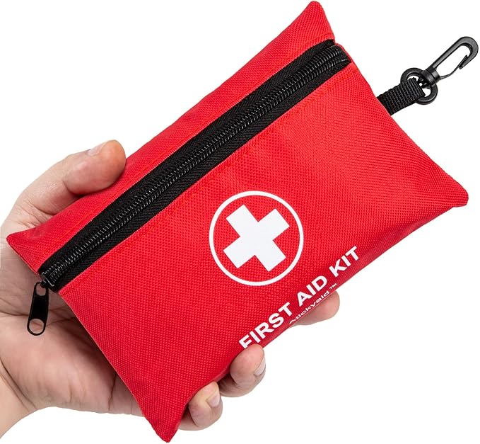 Mini First Aid Kit - 140 Piece Small First Aid Medical Kit for Car, Home, Office, Travel, Camping, Sports, Outdoor, School - 