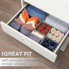 Criusia Drawer Organizer Clothes, 8 Pack Underwear Organizer, Foldable Closet Organizers and Storage Dresser Dividers for Clo