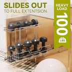 2 Tier Under Sink Organizer 11" W X18 D, Pull Out Cabinet Organizer One Removable Basket, Under Sink Slide Out Chrome Plated,