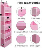 TYMENSH Over Door Organizer with 5 Large Pockets, Heavy Duty Hanging Organizer Storage, Closet Bathroom Nursery Bedroom Dorm,