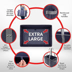 BAG-THAT! 4pk Reusable Grocery Bags Shopping Bags Tote Box Large Heavy Duty Groceries Bag Handles Foldable Reinforced Bottom (Gray)