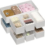 Vtopmart 12 Pack Baby Clothes Organizer, Dresser Drawer Organizer for Baby Clothing, Foldable Fabric Closet Drawer Storage Bi