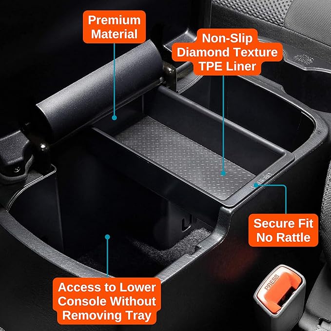 Vehicle OCD - Center Console Organizer Tray for Toyota Tacoma (2005-2015) and (2016-2023) - Made in USA - SLX133