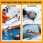 [Upgrade] 45" Extendable Snow Brush for Car Windshield, Military-Grade Sturdy Large Ice Scraper, 360° Pivoting Brush Head with Silicone Grip for Truck, SUV, Auto