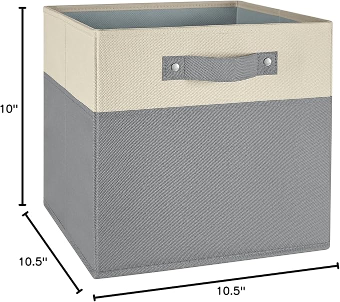 RiverRidge Kids storage bins - 10.5 Cube Storage Organizer with Handles – Gray Two-Tone closet organizers and storage for Toy
