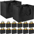 12 Pack Reusable Grocery Bags, Extra Large Foldable Shopping Bags, Heavy Duty Tote Bag with Reinforced Handles, Foldable & Wa