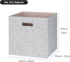 Posprica Collapsible Storage Bins,13×13 Foldable Storage Cube Boxes Fabric Drawer Fabric Storage Bins Vinyl Record Woven Gray