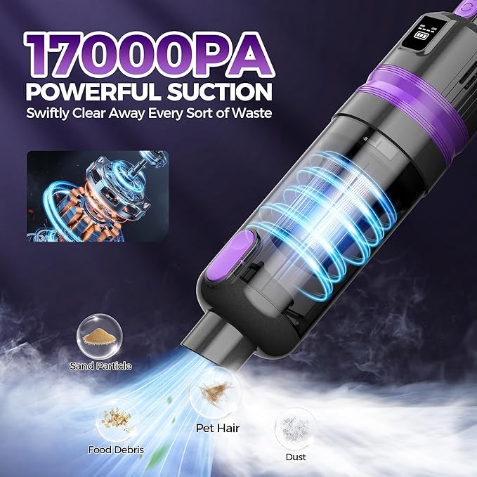 Handheld Vacuum Cordless Rechargeable 2-Speed Modes| 3-in-1 Portable Cordless Vacuum Cleaner with Charging Dock, for Car Home