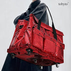 tobyto Reusable Grocery Bag on Wheels, 105L Foldable Rolling Tote, Shopping Trolley 66LBS Capacity - Water-Resistant for Laun