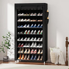 Laiensia 9-Tier Vertical Shoe Rack Organizer, Space Saving Shoe Storage Organizer, Non-Woven Cover Shoe Shelf Holds 36-45 Pai