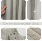 Jilron Accordian Door Curtain, 100% Blackout Folding Magnetic Doorway Curtains,Linen Style Closet Doors,for Room Divider,Priv
