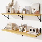 Floating Shelves for Wall,40" Wall Mounted Shelves Set of 2,Long Wood Floating Shelves,Hanging Wide Display & Storage Shelf w