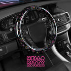 Hello Kitty Steering Wheel Cover, Official Sanrio Car Steering Wheel Cover with Universal Size 14.5-15, Cute Black Hello Kitty Car Accessories for Women (Hello Kitty Kawaii Arcade)