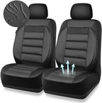 CAR PASS 3D Foam Leather Car Seat Covers Two Front Seats only, Air Mesh Thick Seat Covers, All Weather Car Seat Cover Comfort
