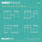 ClosetMaid ShelfTrack Wire Closet Organizer System, Adjustable from 5 to 8 Ft., with Shelves, Clothes Rods, Hardware, Durable