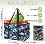 Reusable Grocery Bags Heavy Duty Shopping Bags Foldable Large Tote Bags with Long Handles & Hard Bottom