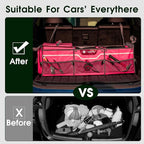 Car Trunk Organizer for SUV, Heavy Duty Waterproof Trunk Organizer, Foldable Collapsible Car Organizer with Cooler,