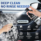 Car Interior Foam Cleaner - Powerful Waterless Carpet Upholstery & Seat Stain Remover for Leather, Fabric, Vinyl - Auto Detai