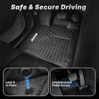 OEDRO Floor Mats & Cargo Mat Fit for Chrysler Pacifica 2017-2025 2026(No Hybrid Models), 7 and 8 Passenger Model, 2020-2025 Voyager Custom All-Weather Protection Full Set TPE Floor Liners