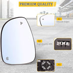 Left Side Mirror Glass w/Heated|Blind Spot Detection Compatible for 2017-2024 Chrysler Pacifica, 2020-2024 Voyager Driver Mirror Glass Replacement 68318282AA